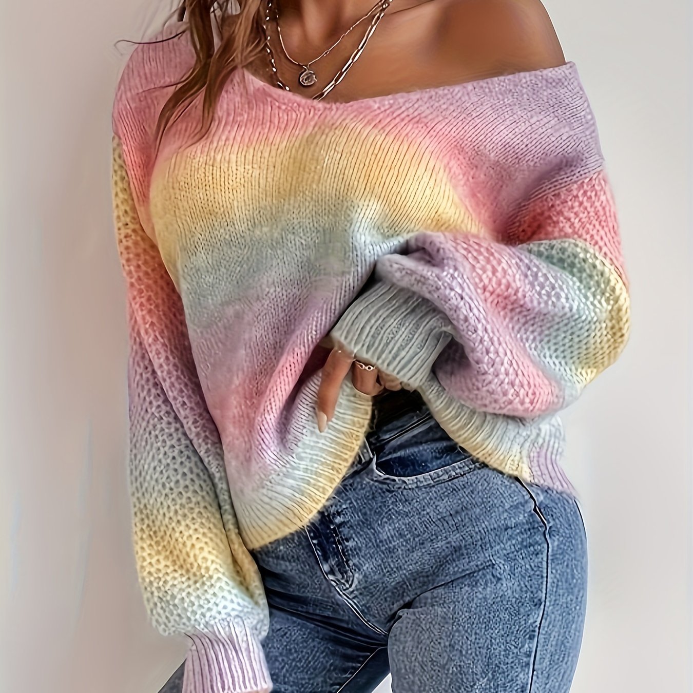 Nora Westbrook | Tie-Dye Off-Shoulder Sweater For Women