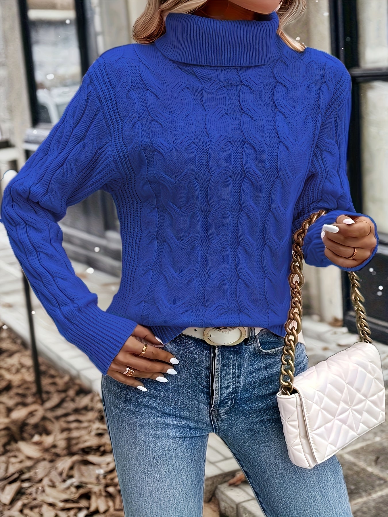 Éloise Vandermeer | Cozy Cable-Knit Turtleneck Sweater For Women