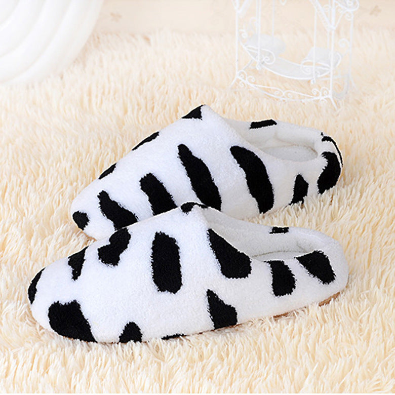 Marlo Thornford | Cow Print Fluffy Slippers For Women