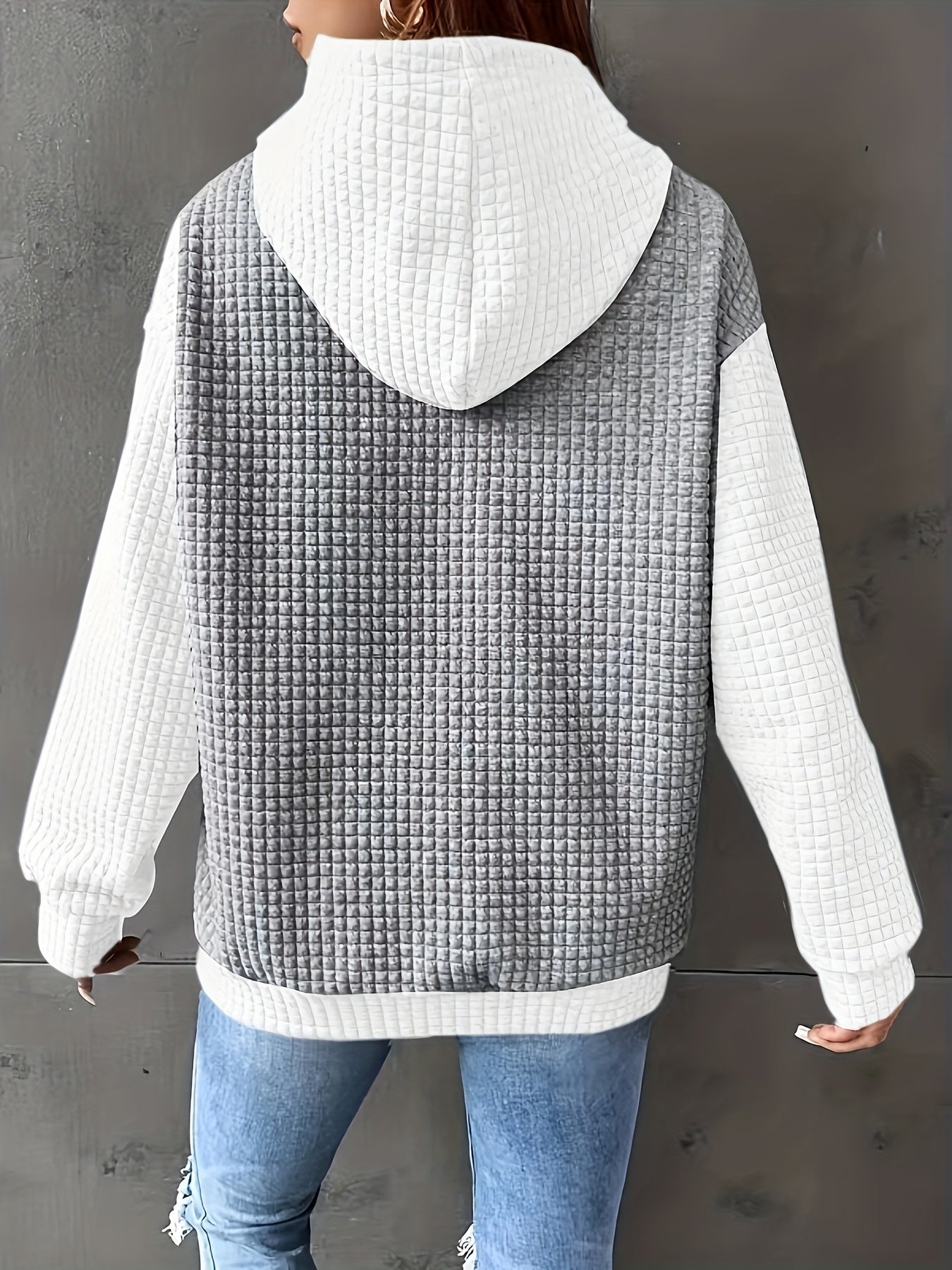 Harper Sinclair | Two-Tone Waffle-Knit Hoodie For Women