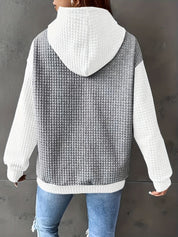 Harper Sinclair | Two-Tone Waffle-Knit Hoodie For Women