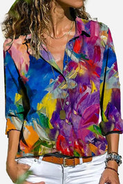 Nadège Fontclair | Colorful Vertical Stripe Long Sleeve Shirt
