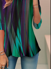 Celeste Fontmercy | Abstract Print 3/4 Sleeve Blouse For Women