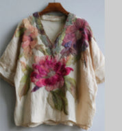 Marguerite Delacroix | Floral Embroidered Boho Blouse For Women