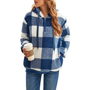 Genevieve Larchant | Plaid Plush Hoodie For Women