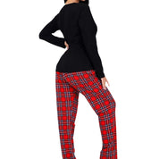 Cozy Cheer | Black Santa Bear Print Christmas Pyjamas For Women