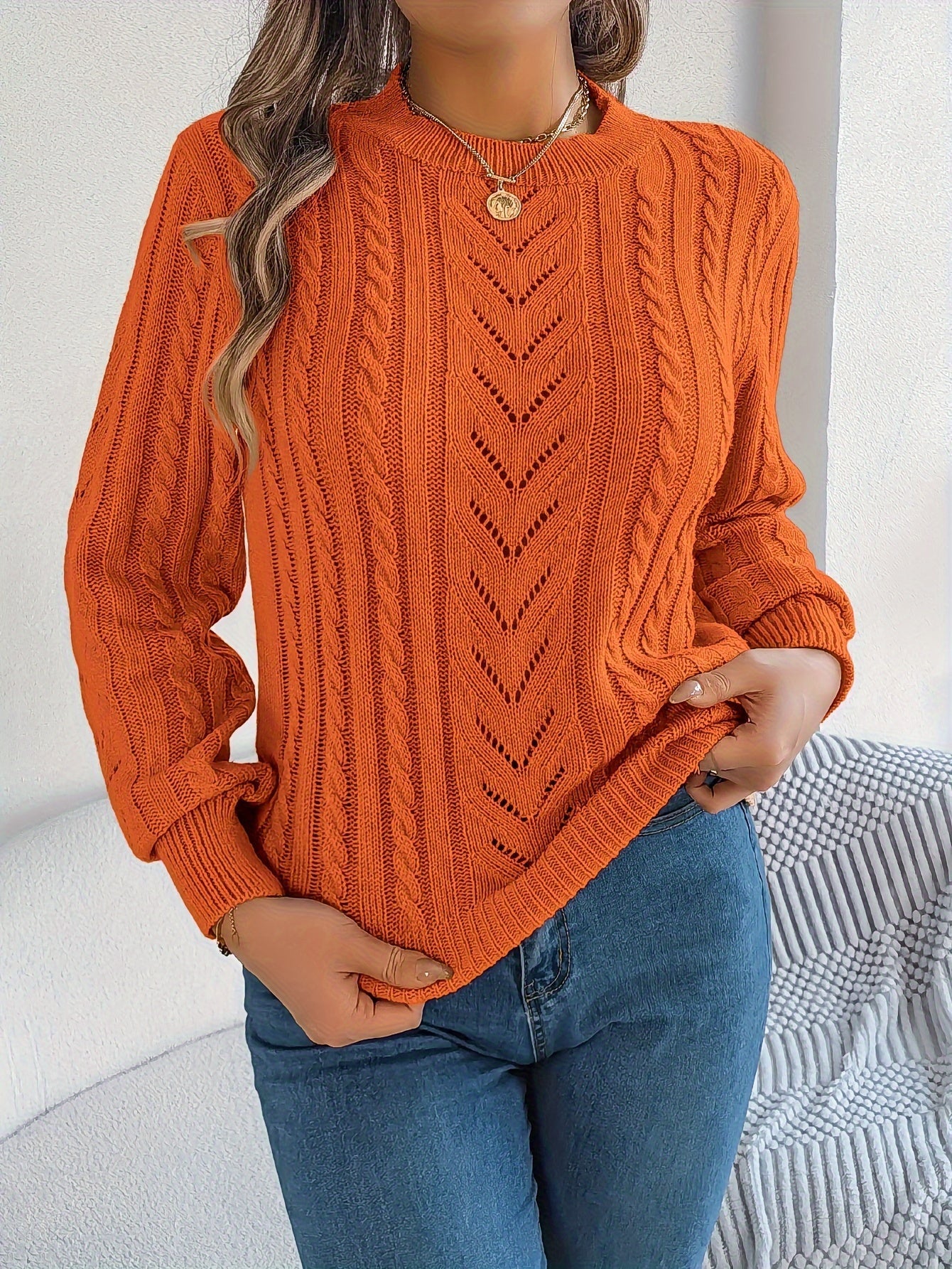 Camilla Winterbourne | Cable-Knit Textured Sweater For Women