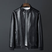 Orrin Kempcombe | Stand-Collar Leather-Look Jacket For Men