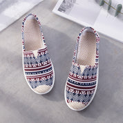 Genevieve Laurent | Aztec Print Canvas Espadrille Flats For Women