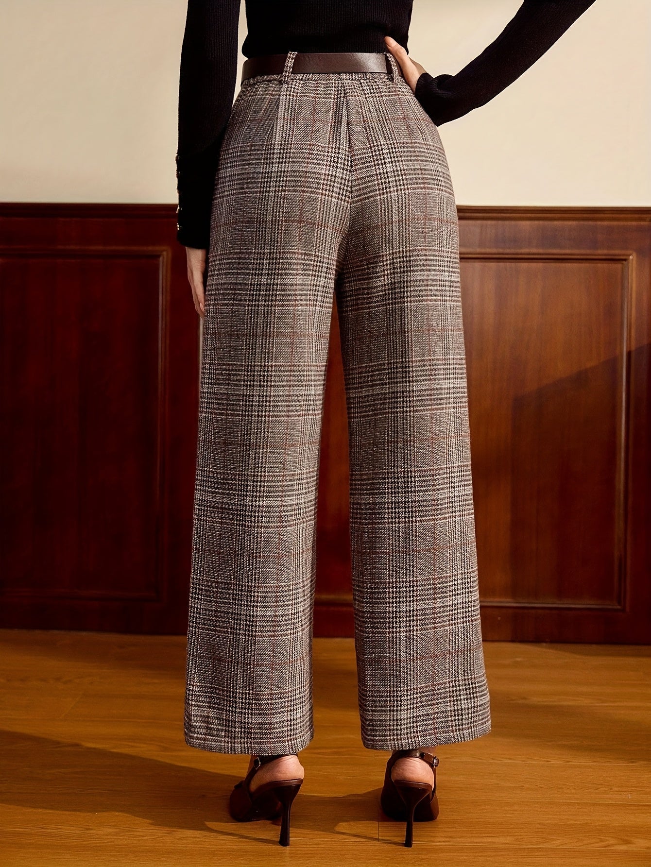 Adrienne Falconetti | Checked Wide-Leg Trousers For Women