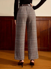 Adrienne Falconetti | Checked Wide-Leg Trousers For Women