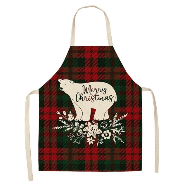 Marguerite Duvernay | Linen Look Christmas Apron With Festive Print