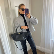 Noelle Fontclair | Stand Collar Wool-Blend Bomber Jacket For Women