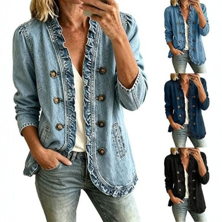 Louisa Vantrelle | Ruffled Denim Jacket For Women