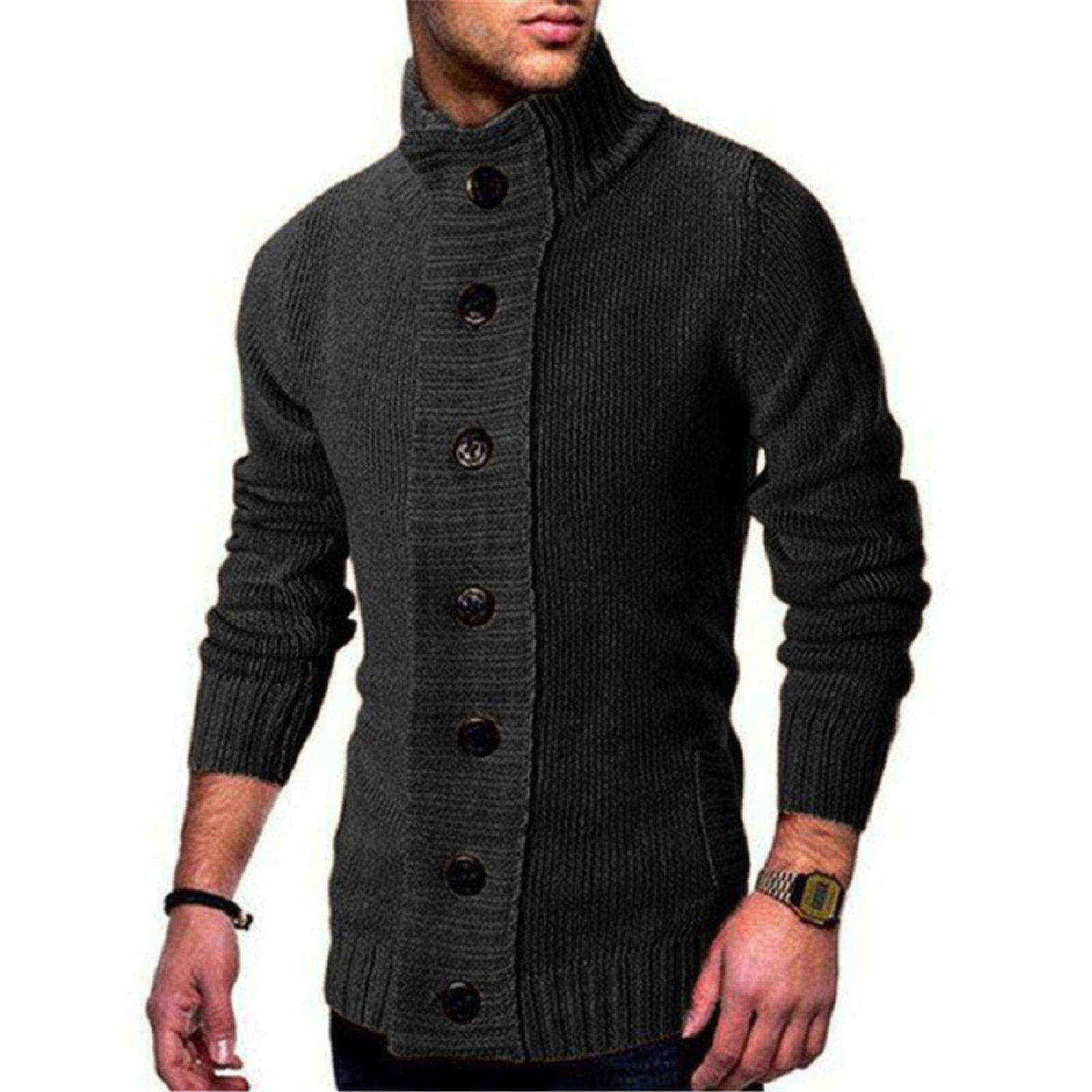 Pierce Corwood | Stand Collar Button Knit Cardigan For Men