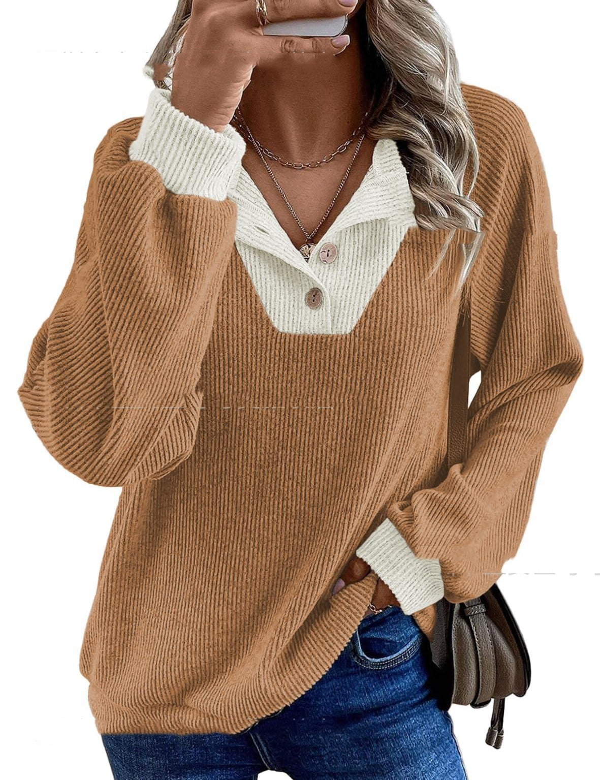 Margherita Fontanelli | Ribbed Knit Collared Sweater For Women