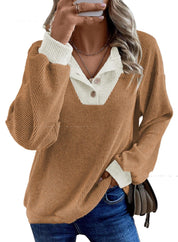 Margherita Fontanelli | Ribbed Knit Collared Sweater For Women
