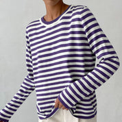Josephine Delacourt | Striped Knit Long Sleeve Sweater For Women