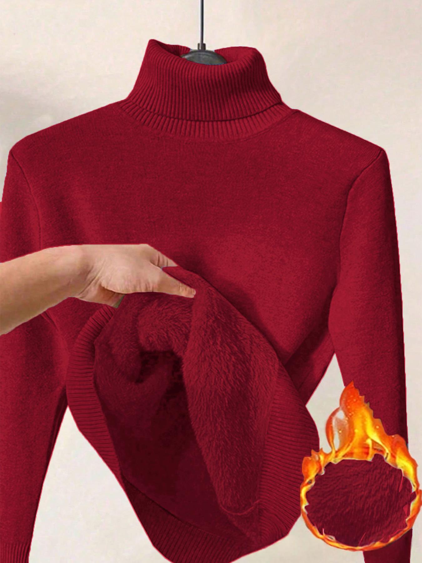 Margot Delaine | Turtleneck Fleece-Lined Sweater For Women