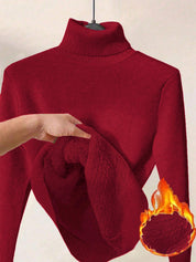 Margot Delaine | Turtleneck Fleece-Lined Sweater For Women