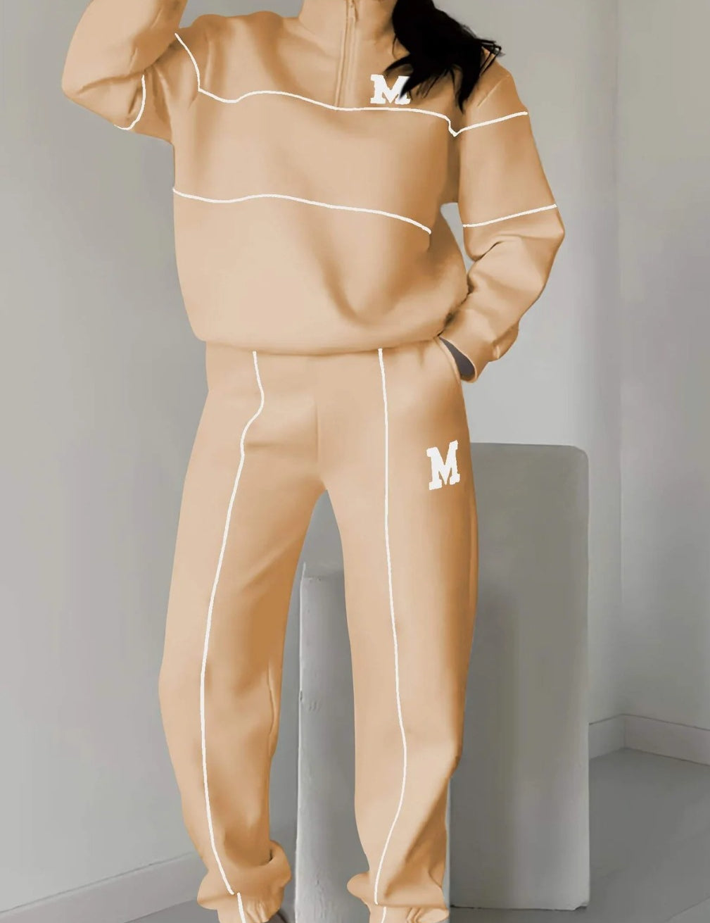 Vanessa Chambord | Half-Zip Lounge Sweatsuit Set For Women