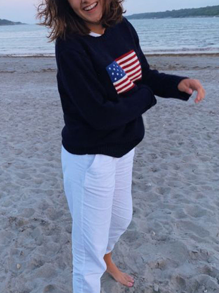 Jordan Westfield | American Flag Knit Sweater For Women