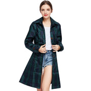 Cecilia Wrenmore | Hooded Plaid Trench Raincoat For Women