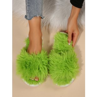 Élodie Marchand | Fluffy Faux Fur Slide Sandals For Women
