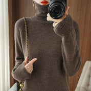 Ottavia Castellon | Turtleneck Ribbed Knit Sweater For Women