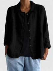 Théodora Wentbridge | Pink Linen-Blend Button-Front Shirt