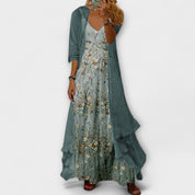 Rosette Duncastle | Floral Maxi Dress & Longline Cardigan Two-Piece Set