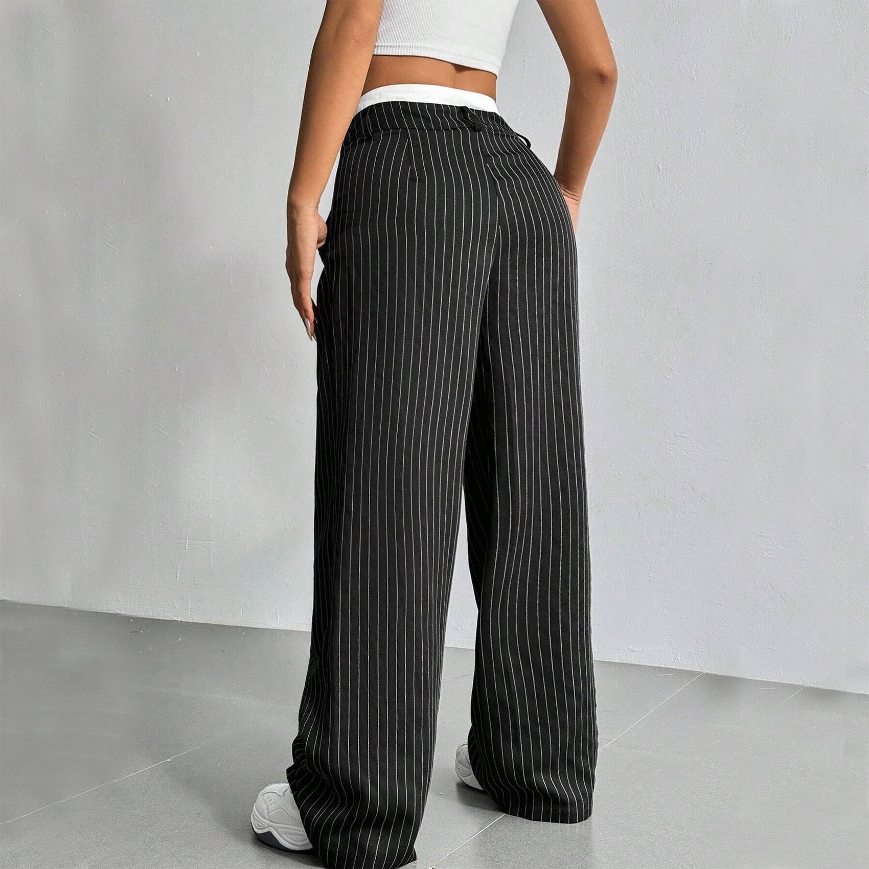 Odile Ferrand | Pinstripe Wide-Leg Trousers For Women