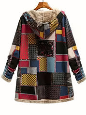 Noa Bergerac | Patchwork Hooded Longline Jacket For Women