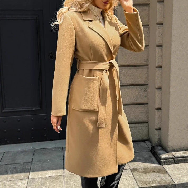 Nadine Cavallo | Belted Wool Trench Coat For Women