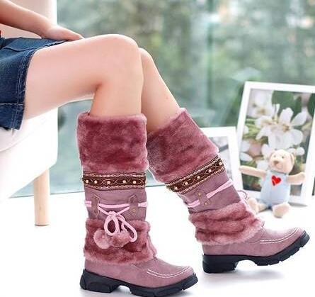 Ingrid Solberg | Fur Trim Mid-Calf Boots For Women