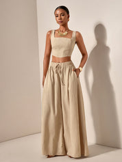 Solène Duchamp | Wide-Leg Two-Piece Set With Drawstring Waist For Women