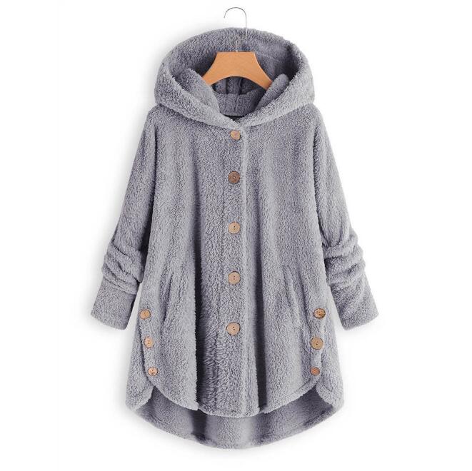 Colette Duval | Leopard Print Hooded Plush Coat For Women
