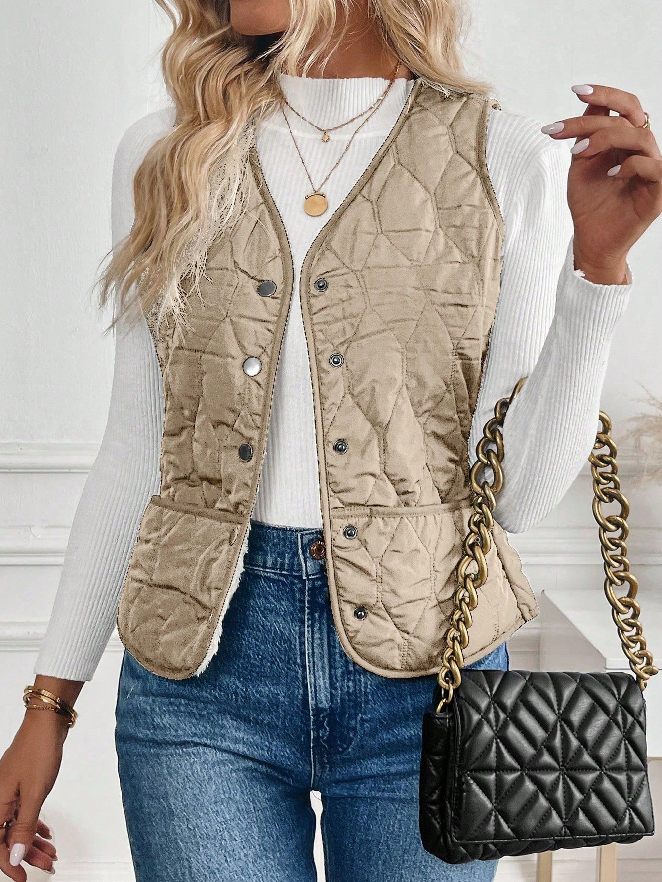 Solene Marchal | Quilted Sherpa-Lined Vest For Women