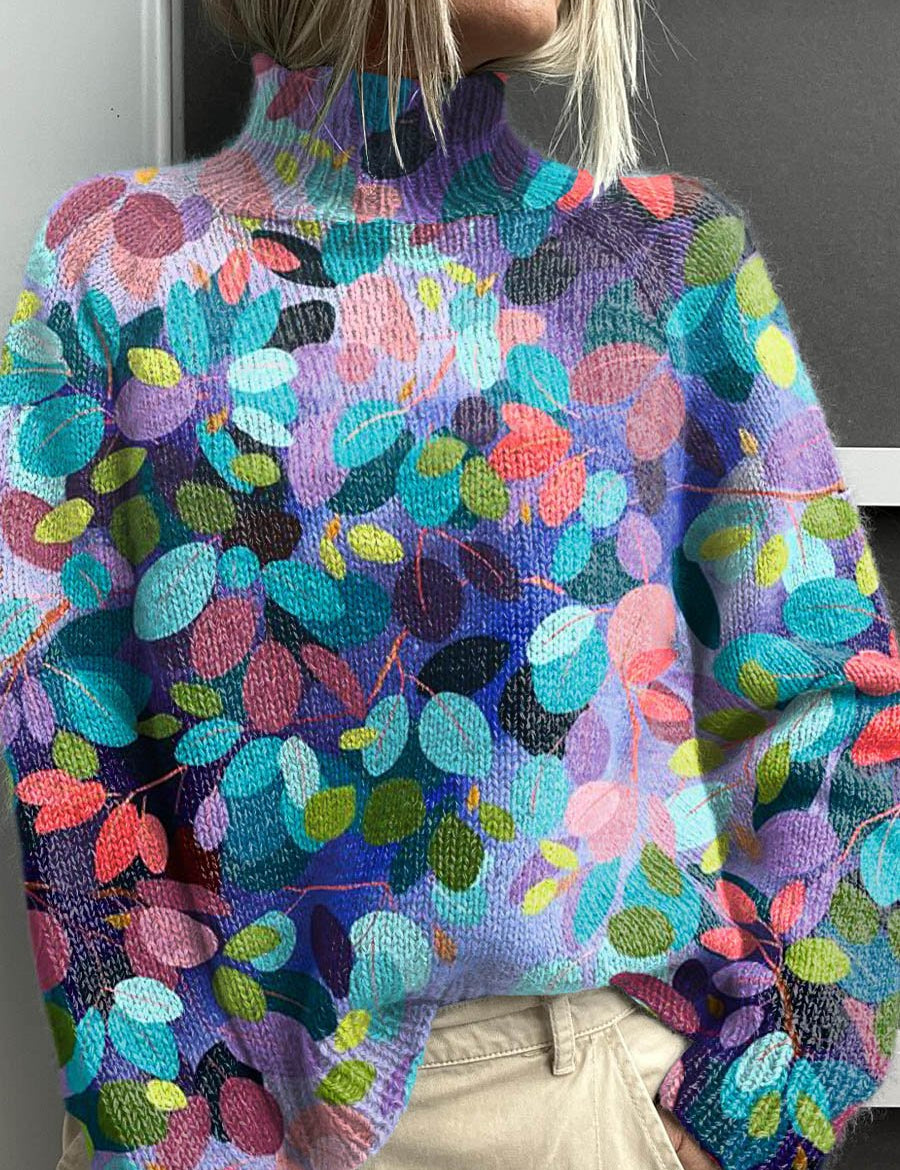 Anais Delorme | Abstract Print Turtleneck Sweater For Women