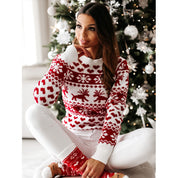 Sleigh Bell | Red Reindeer Fair Isle Christmas Sweater For Women