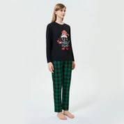 Cozy Frost | Black Gnome Print Christmas Pyjamas For Women