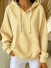 Genevieve Laurent | Striped Hooded Pocket Hoodie For Women