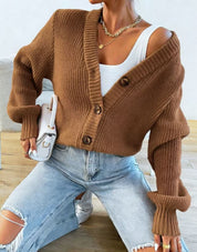 Colette Duvalier | Knitted Button-Front Cardigan For Women