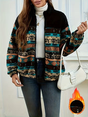 Fiorella Castagna | Southwestern Print Fleece Jacket For Women