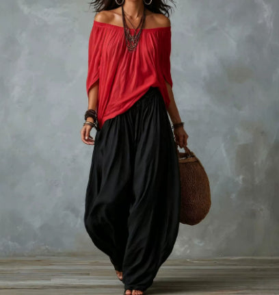 Novalee Penhurst | Off-Shoulder Top & Pants Lounge Set For Women