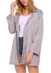 Margaux Rainville | Hooded Button-Front Raincoat For Women