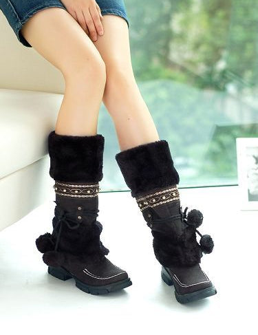 Aveline Duchamp | Fur-Trimmed Mid-Calf Winter Boots For Women