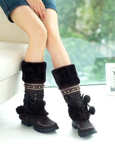 Aveline Duchamp | Fur-Trimmed Mid-Calf Winter Boots For Women