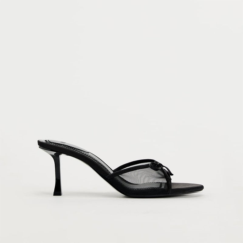 Margaux Chevalier | Bowknot Mesh Heeled Sandals For Women