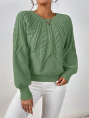 Rosalie Thornbury | Cable-Knit Crew Neck Sweater For Women